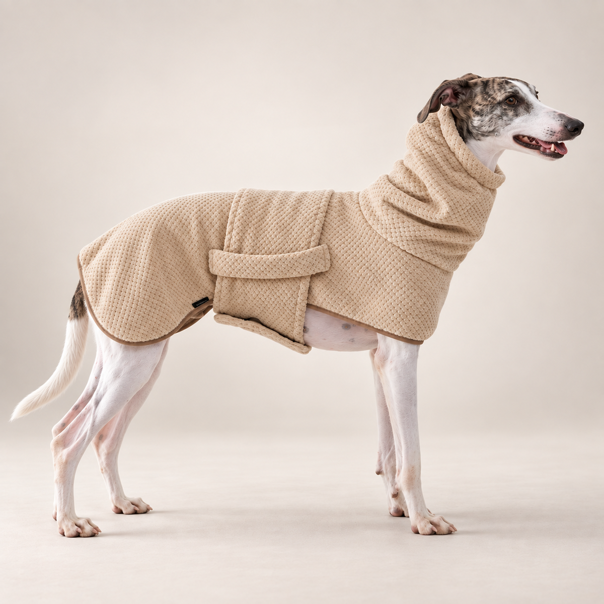Hunde Bademantel beige