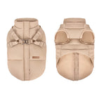 Hundemantel mit Geschirr beige