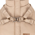 Hundemantel mit Geschirr beige