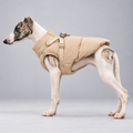 Hundemantel mit Geschirr beige