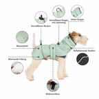 Hundemantel "Norway" Salbei mit integriertem Halsband