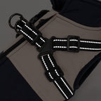 Hundemantel mit Geschirr navy/beige