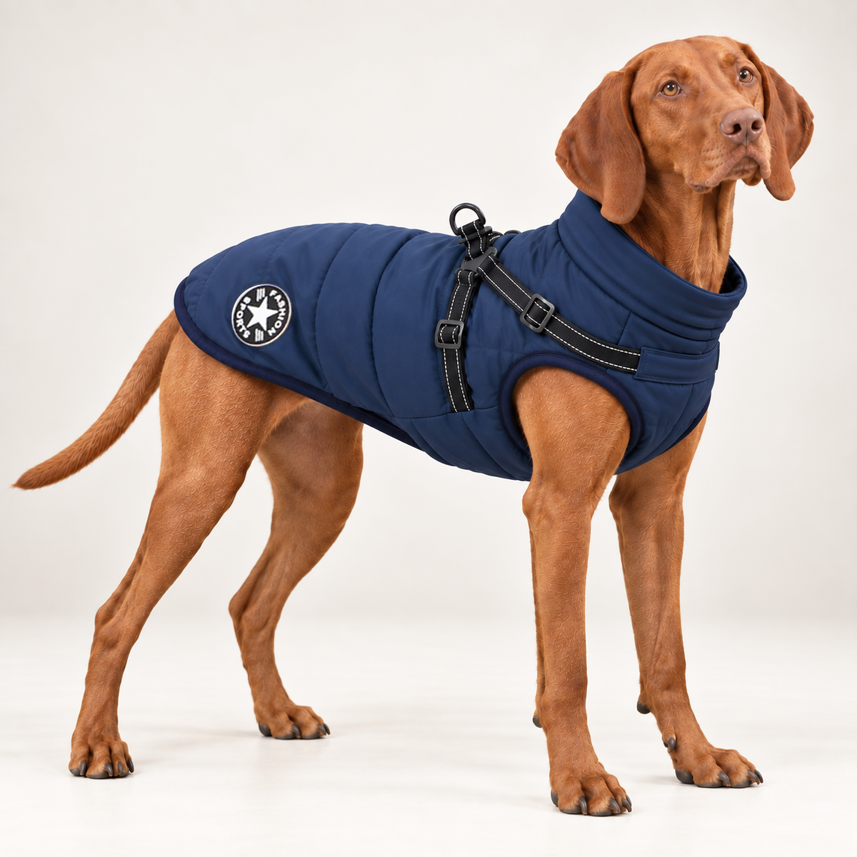 Hundemantel mit Geschirr navy