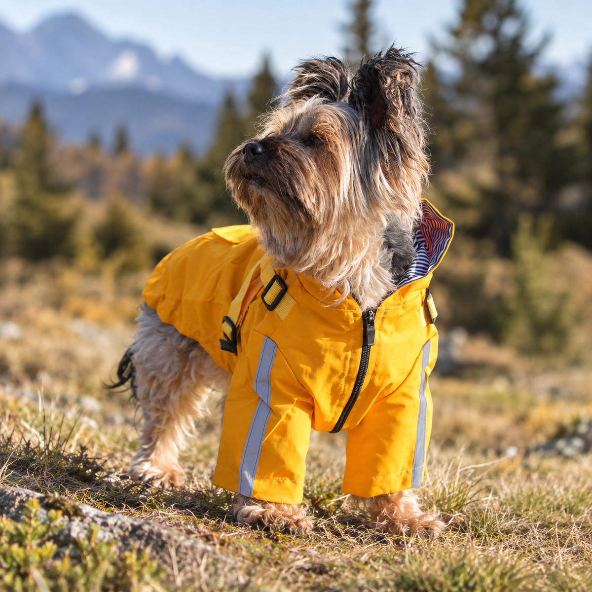 Hunde Regenmantel "Seehund" gelb