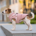 Hundemantel mit Geschirr rosé