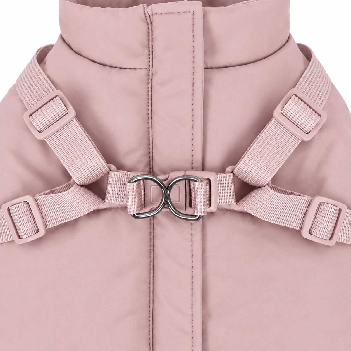 Hundemantel mit Geschirr rosé