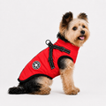 Hundemantel mit Geschirr rot
