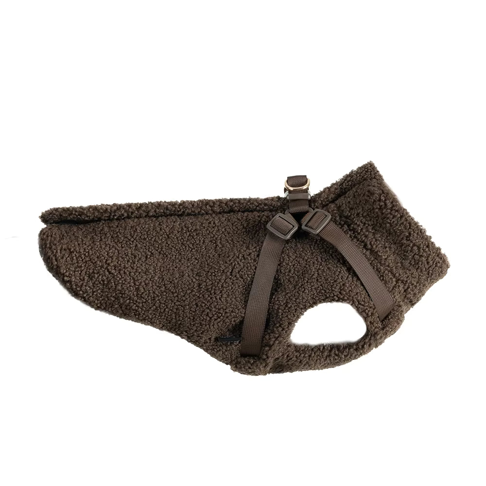 Hundemantel mit Geschirr Sherpa brown