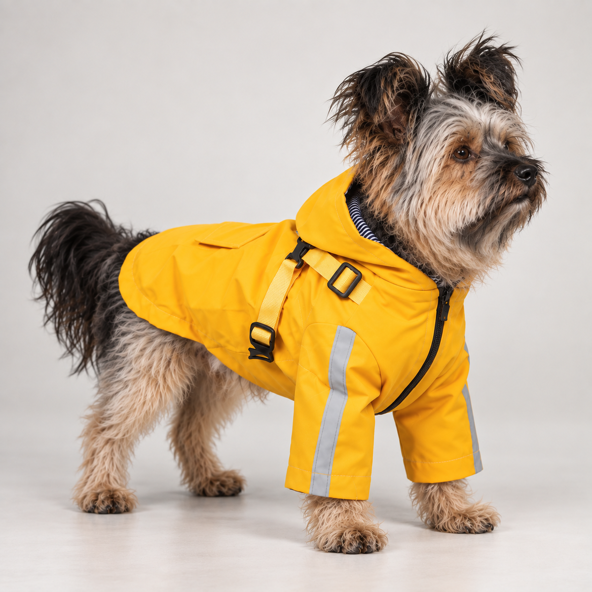 Hunde Regenmantel "Seehund" gelb